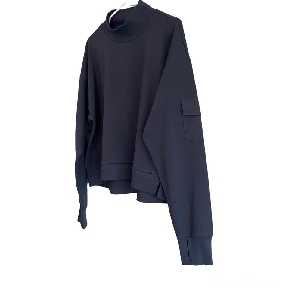 All in Motion™ Women's French Terry Butter Wash Sweatshirt Slate Size L - Picture 5 of 11